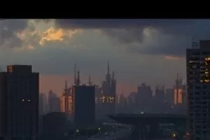 《白昼盲区》封面,逆光中的城市天台与录音设备