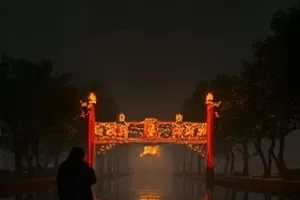 《第七夜雪》封面,雪夜中唯一亮着的一盏门灯